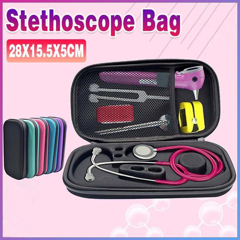 Hlpmedical purple stethoscope hard storage box for secure pharmaceutical equipment storage.