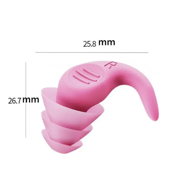 Green Hlpmedical 5-pair set of ergonomic silicone earplugs for swimming, sleep, and noise cancelling, waterproof and reusable.