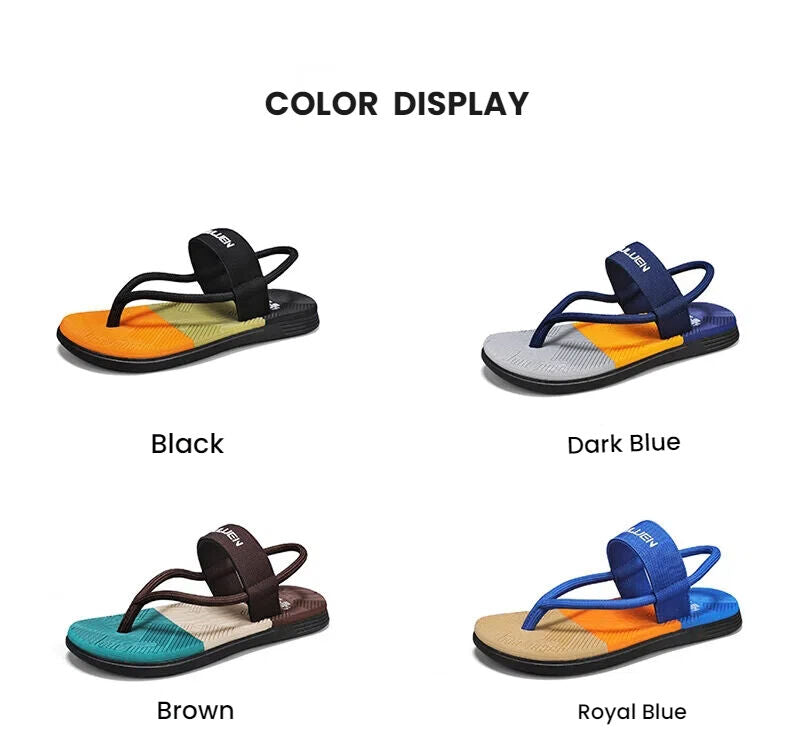 Royal blue EVA lightweight thick-sole beach slippers for men, casual and sports men's thongs and sandals by Hlpmedical.
