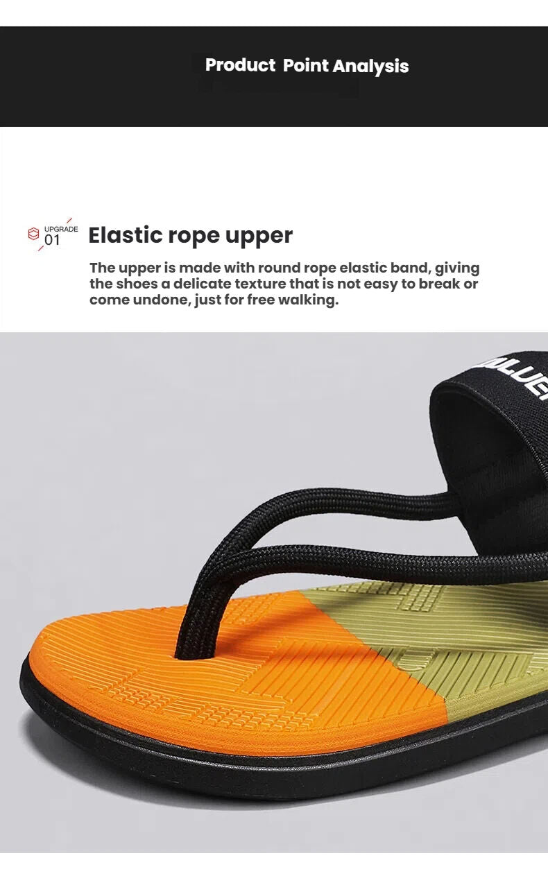 Royal blue EVA men's beach slippers with thick soles, lightweight and casual for sports and leisure.