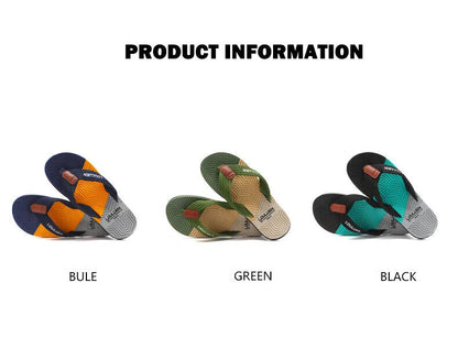 Men's green flip flops with EVA-PVC dual sole, casual style for summer beach and daily wear, by Hlpmedical.