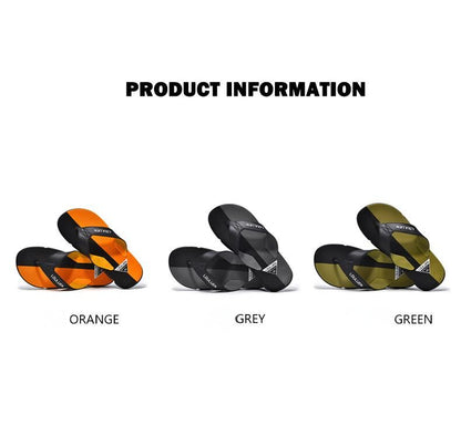 Orange men's flip flops with EVA-PVC dual sole, slip-resistant design, comfortable fit, ideal for casual wear, size 42.