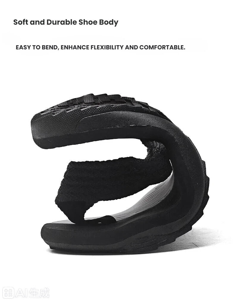 Men's outdoor non-slip flip flops by Hlpmedical, black EVA beach sandals with thick soles, ideal for casual and sports use.