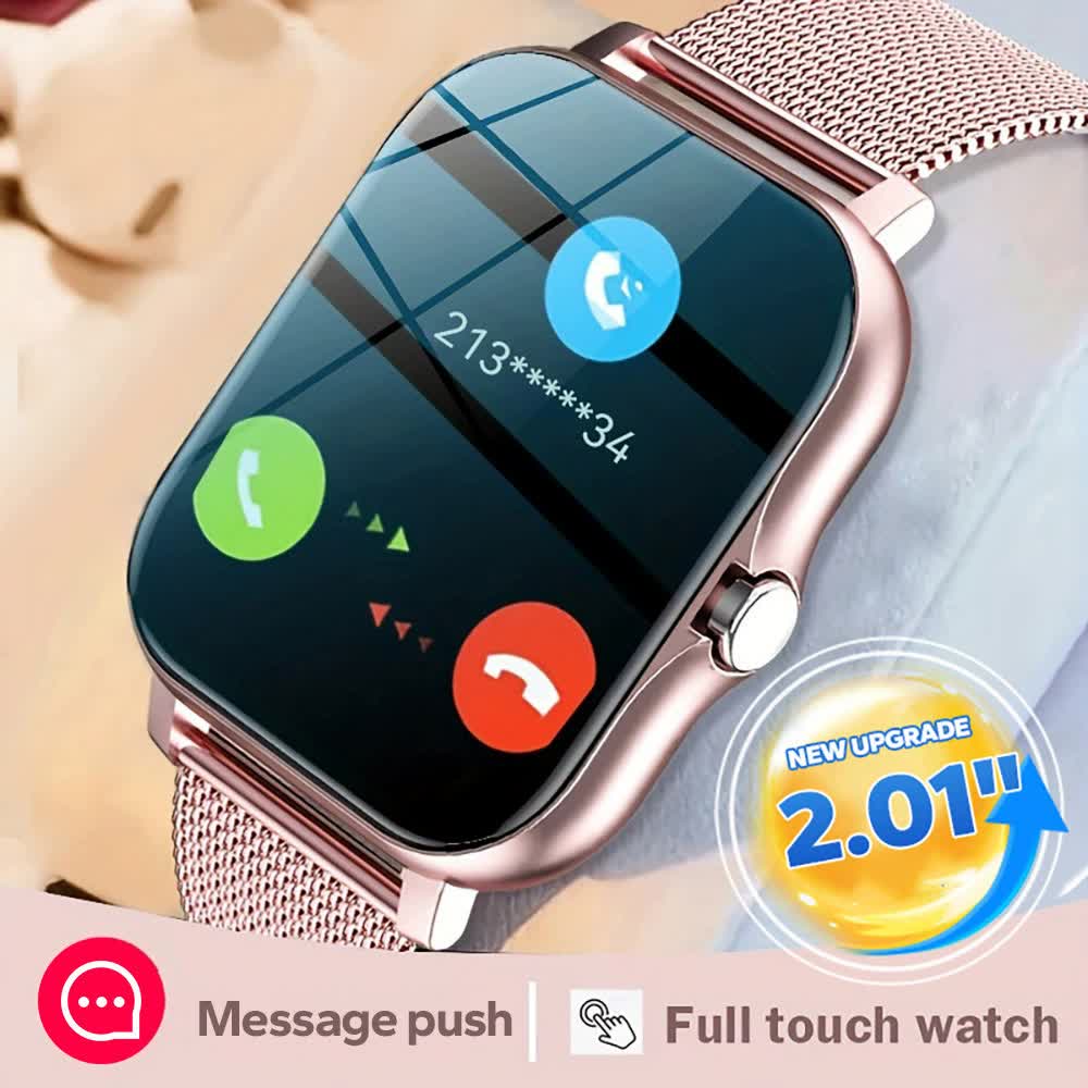 Hlpmedical gold smart fitness watch with large display, 24 sport modes, and heart rate monitor for men's fashion and fitness tracking.