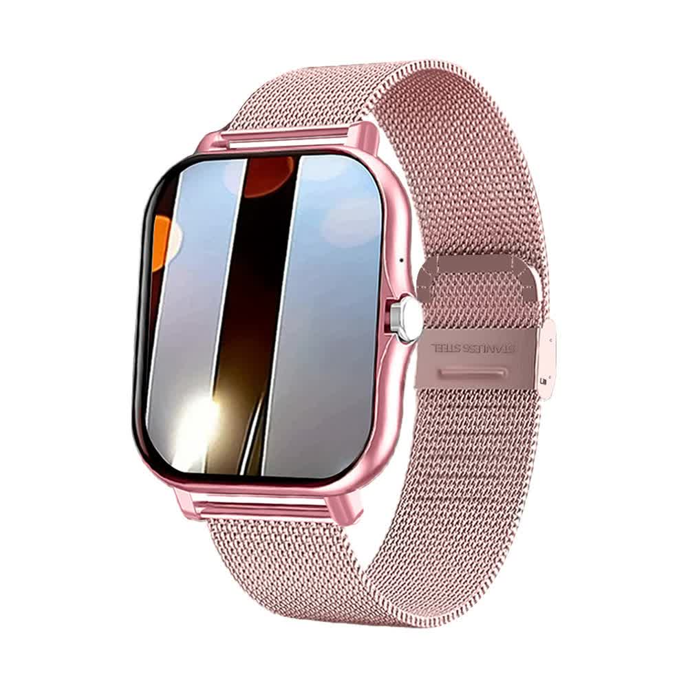Pink Hlpmedical smart fitness watch with large display, 24 sport modes, heart rate monitor, designed for men's fashion.
