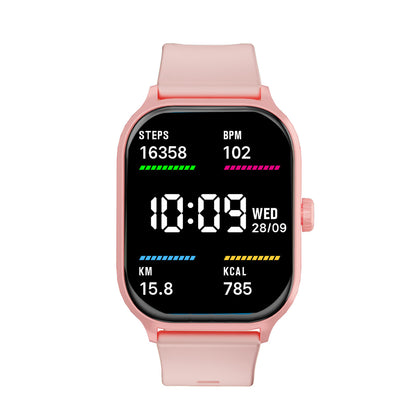 Hlpmedical V-Fitness Smart Watch with 2-inch touch screen in pink, men's fashion watch with digital display and fitness features.