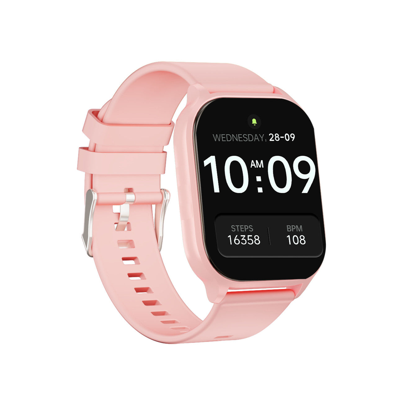 Hlpmedical V-Fitness smart watch with 2-inch touch screen in pink, stylish men's watch with fitness tracking features.