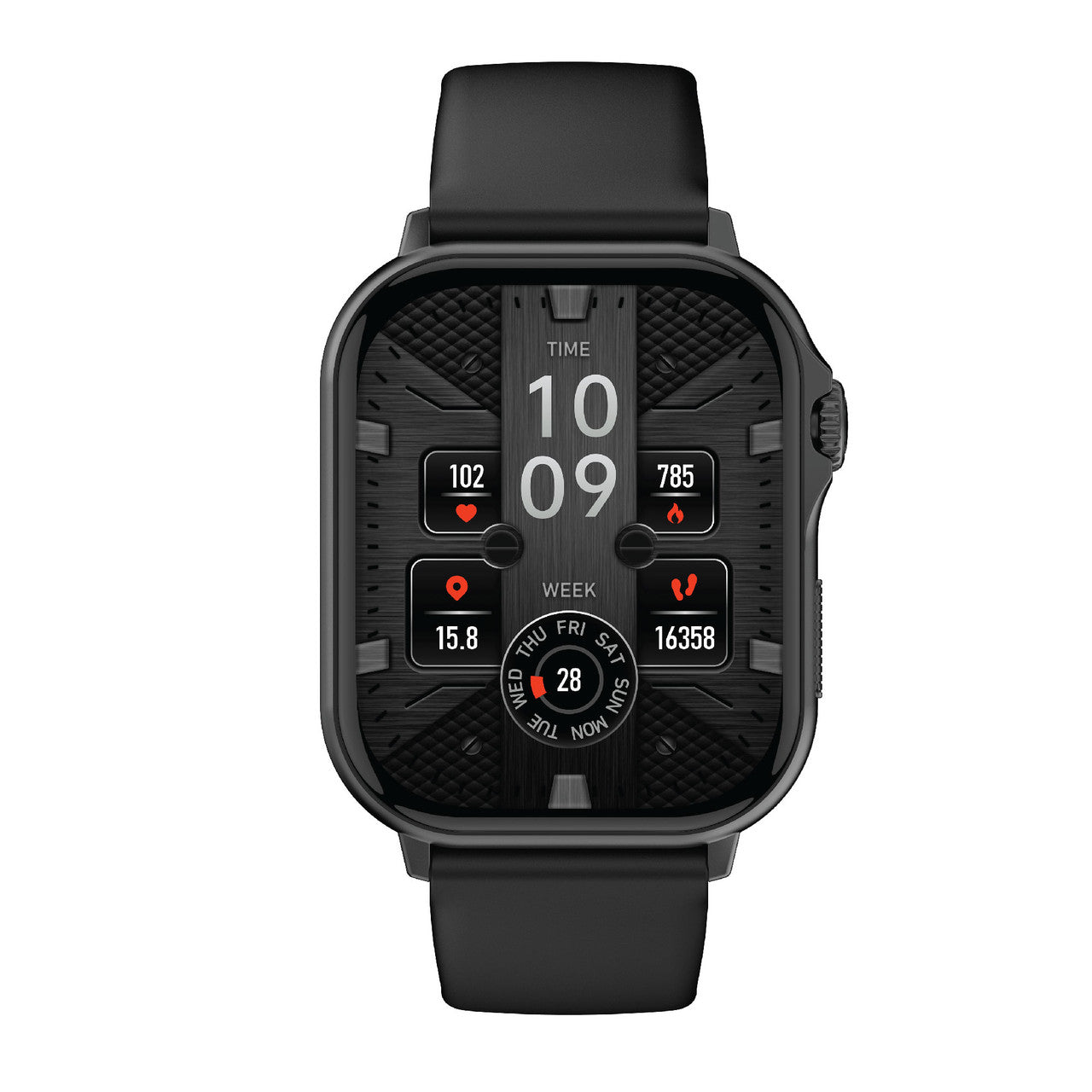 Hlpmedical V-Fitness Smart Watch with GPS, 2.1-inch black display, men's fashion wristwatch, modern and sleek design