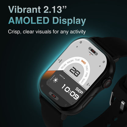 Black V-Fitness Smart Watch with GPS, 2.1-inch display, designed for men's fashion by Hlpmedical.