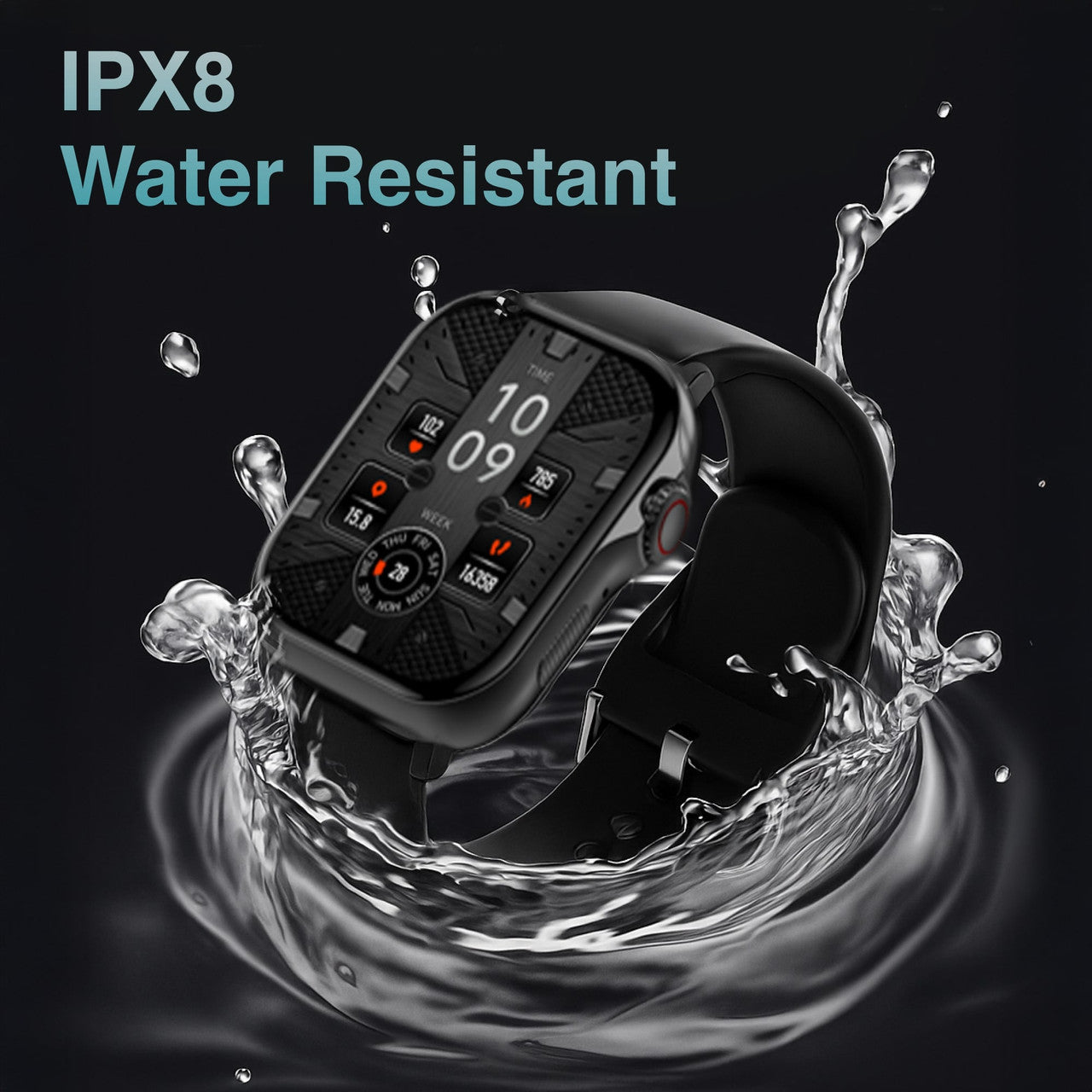 Hlpmedical V-Fitness Smart Watch with GPS, 2.1-inch black display, men's fashion watch, stylish and functional wearable device.