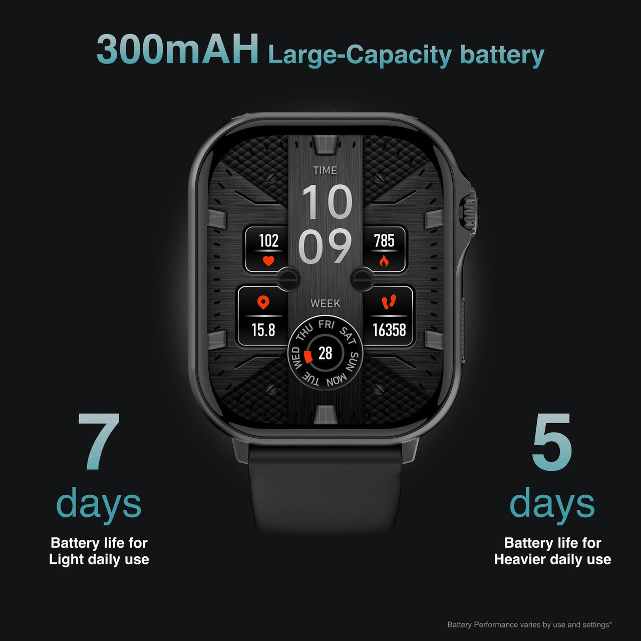 Hlpmedical V-Fitness Smart Watch with GPS, featuring a 2.1-inch black display, men's fashion smartwatch with modern design.