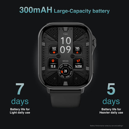Hlpmedical V-Fitness Smart Watch with GPS, featuring a 2.1-inch black display, men's fashion smartwatch with modern design.