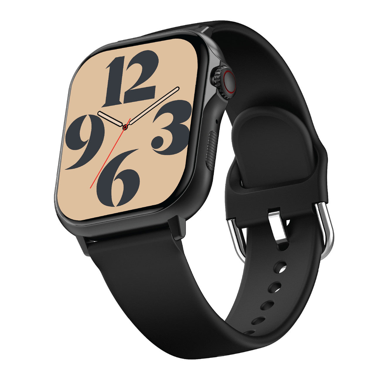 Hlpmedical V-Fitness Smart Watch with GPS, 2.1-inch black display, men's fashion wristwatch showing digital screen and sleek design.