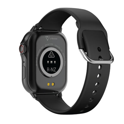 Hlpmedical V-Fitness Smart Watch with GPS, black 2.1-inch display, men's fashion watch showing digital screen and sleek design.