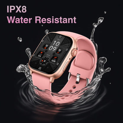 Hlpmedical V-Fitness smart watch for men with GPS, 2.1-inch pink display, stylish men's fashion watch with digital features.