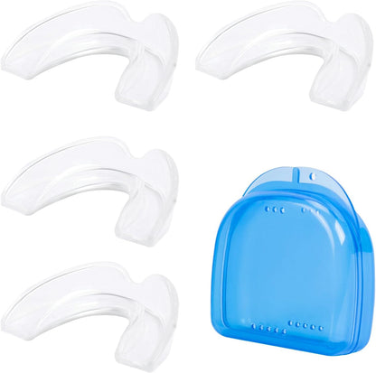 Hlpmedical moldable dental mouth guard for teeth grinding, shown in a 4-pack, designed for night sleep protection.
