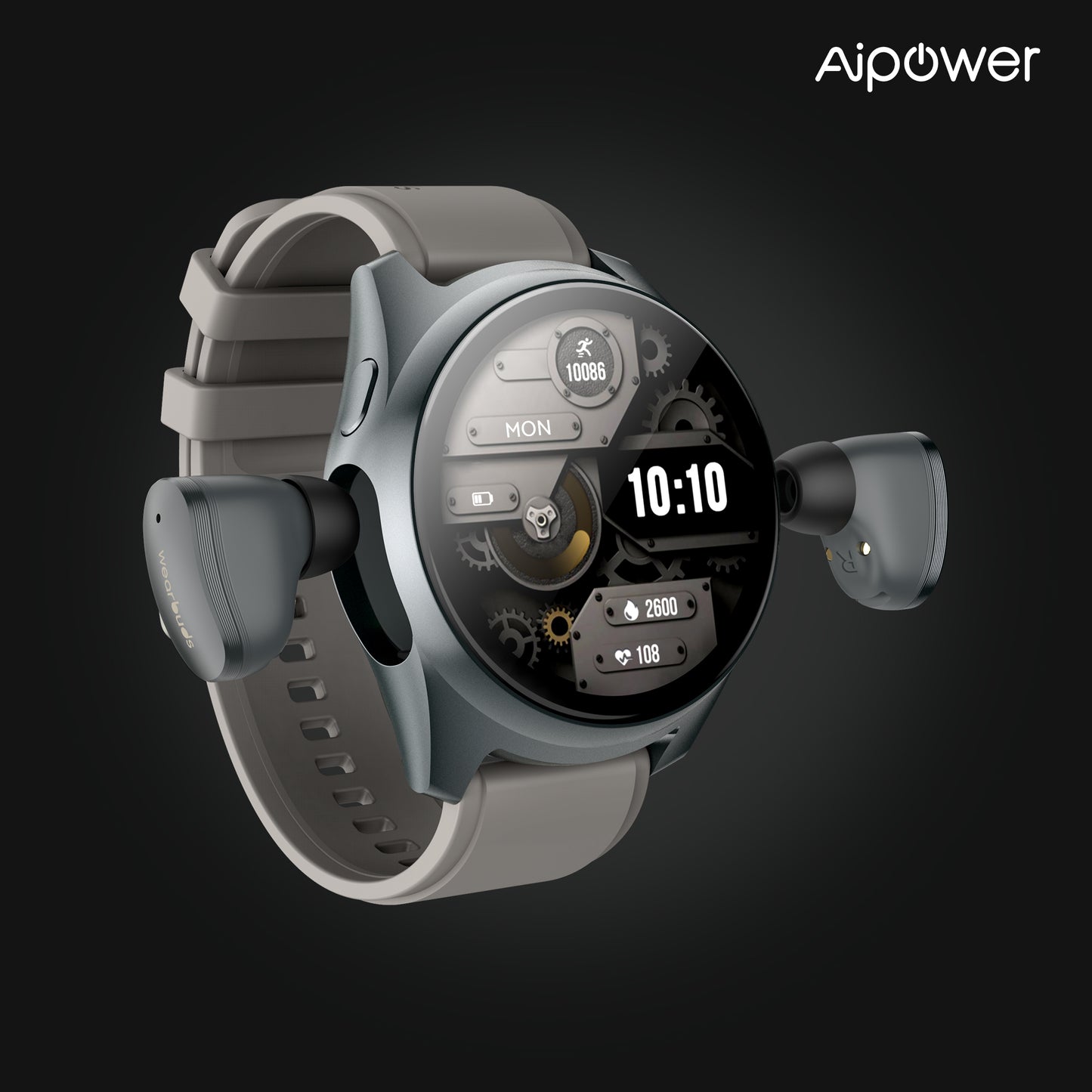 Aipower W28 Pro smartwatch for women with pop-up earbuds, 4G music, fitness tracking, stylish women's watch by Hlpmedical.