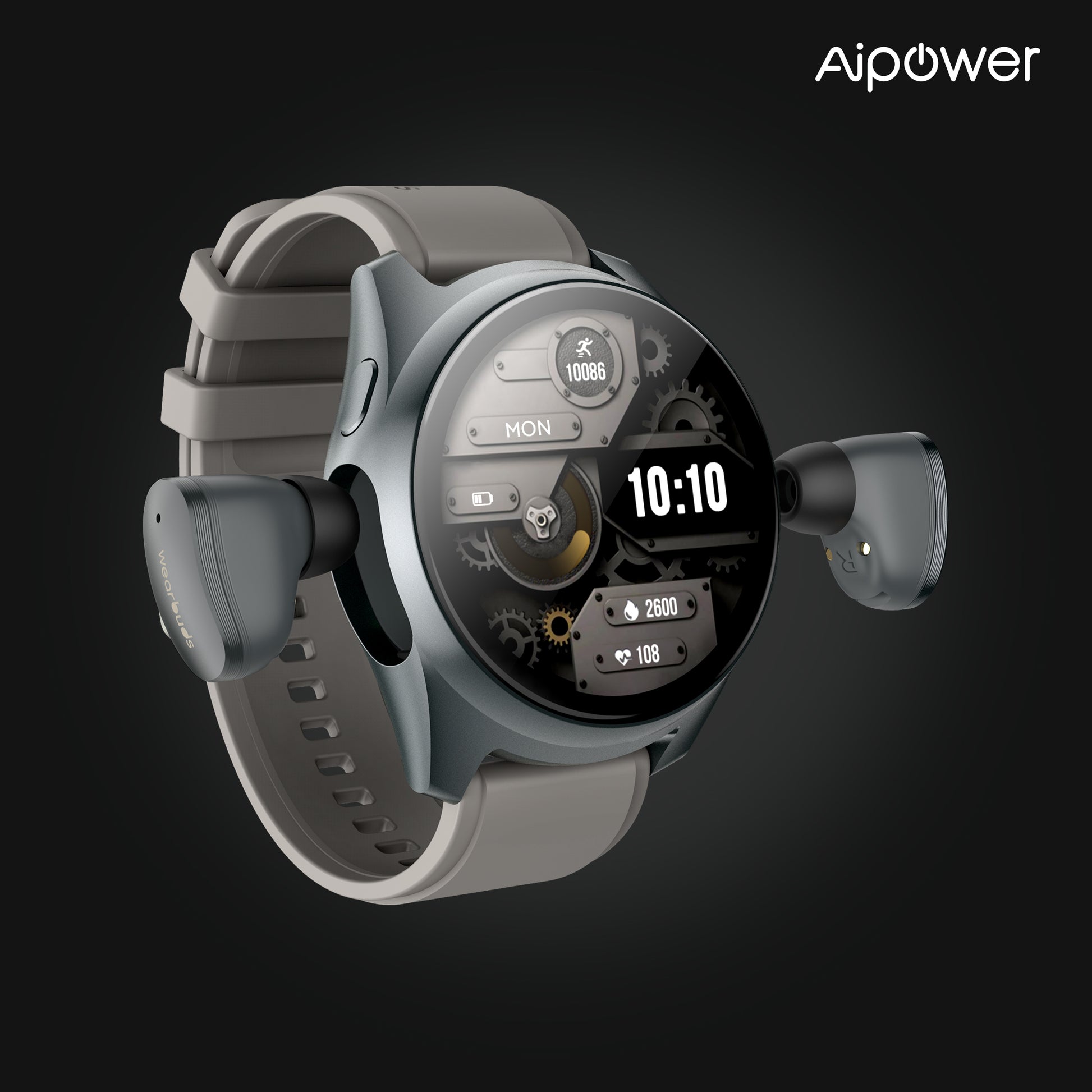 Aipower W28 Pro smartwatch for women with pop-up earbuds, 4G music, fitness tracking, stylish women's watch by Hlpmedical.