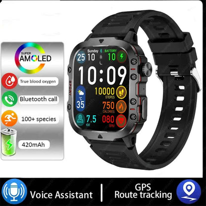 Beige rugged smart fitness watch for women with waterproof design, multi-sport modes, and health tracking features.