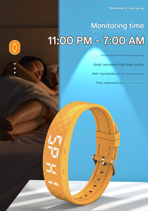 Rose red smart vibrating alarm watch by Hlpmedical featuring digital display, fitness tracker, pedometer, and sleep monitoring.