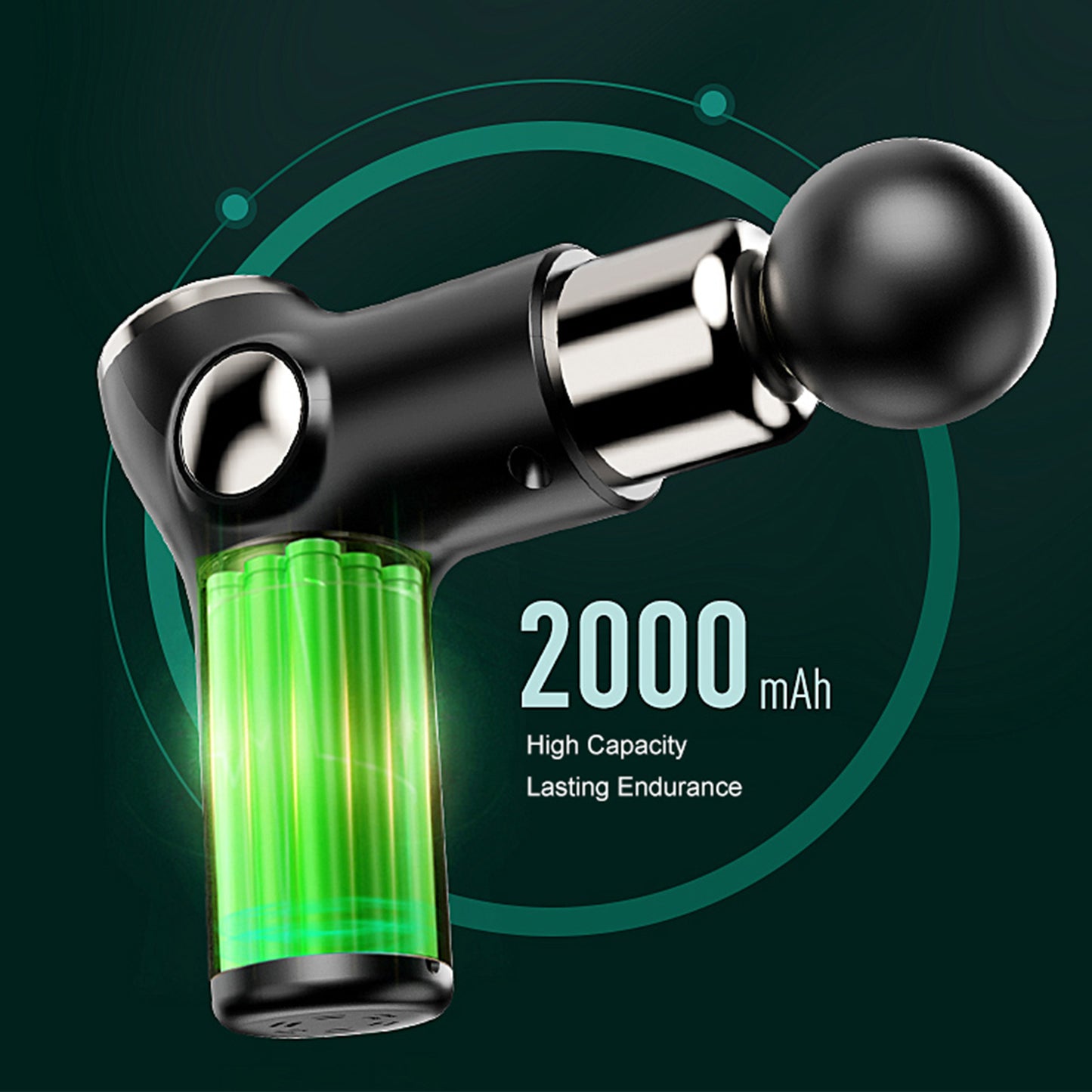 Black FitSmart LCD display mini vibration therapy massage device from Hlpmedical, showing control buttons and sleek design.