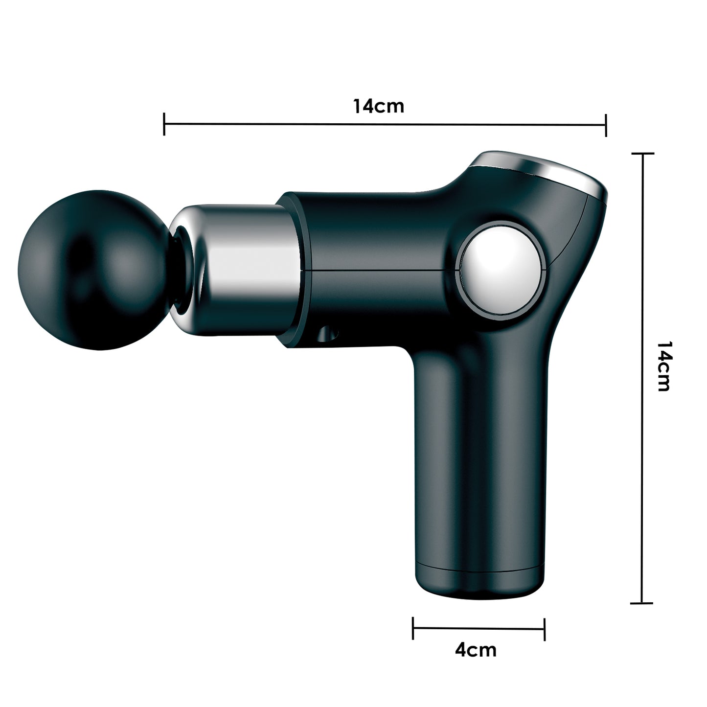 Hlpmedical FitSmart LCD display mini vibration therapy massage device in black, designed for relaxation and muscle relief.