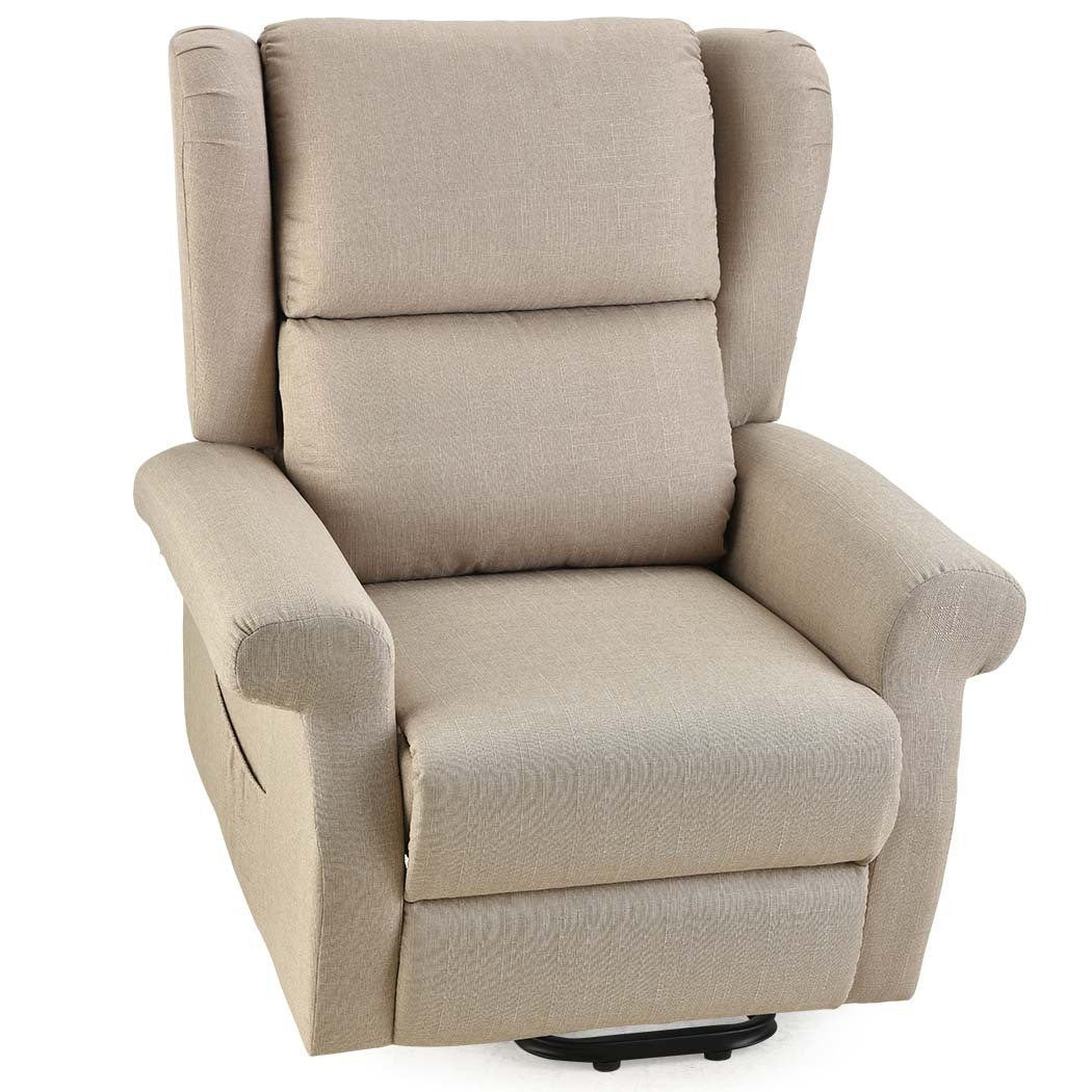 Hlpmedical FORTIA electric recliner lift heat chair for elderly, beige massage chair with heat therapy and aged care features.