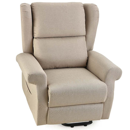 Hlpmedical FORTIA electric recliner lift heat chair for elderly, beige massage chair with heat therapy and aged care features.