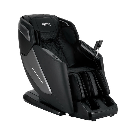 Hlpmedical Livemor 4D massage chair recliner with SL track, zero gravity, heated massage, AI body scan, full-body relaxation.