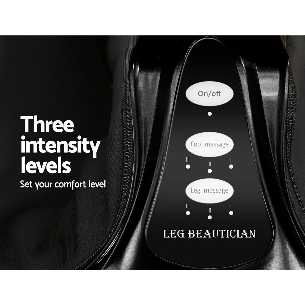 Hlpmedical Livemor foot massager with shiatsu electric rollers for ankle, calf, and leg kneading in black color.