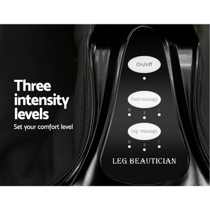 Hlpmedical Livemor foot massager with shiatsu electric rollers for ankle, calf, and leg kneading in black color.