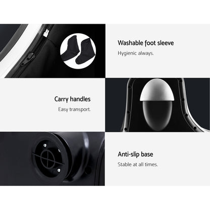 Livemor electric foot massager by Hlpmedical with shiatsu rollers for ankle, calf, and leg kneading in silver color.