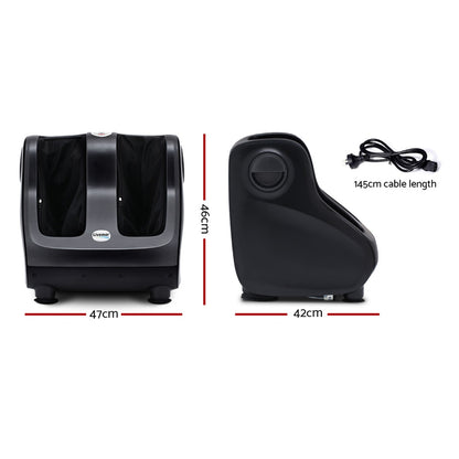 Hlpmedical Livemor foot massager with Shiatsu rollers for calf and leg kneading in black, electric massage chair for relaxation.
