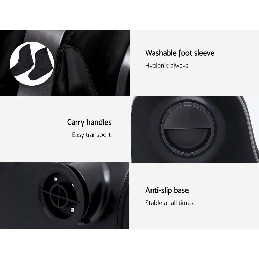 Black Livemor foot massager with electric rollers for calf and leg kneading, designed for relaxing shiatsu massage therapy.