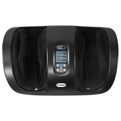 Hlpmedical Livemor foot massager with shiatsu rollers and kneading function in black, designed for relaxing leg and foot massage.