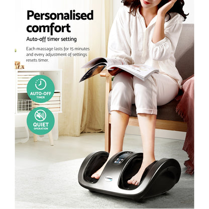 Grey Livemor foot massager by Hlpmedical with electric rollers and kneading shiatsu therapy for relaxing leg massage.