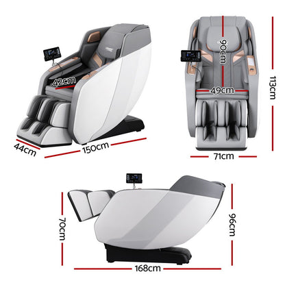 Hlpmedical Livemor massage chair in white with electric recliner and double core mechanism, designed for relaxing comfort.