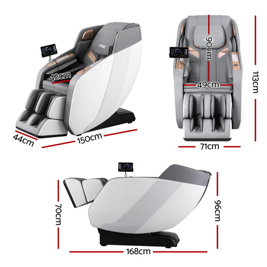 Hlpmedical Livemor massage chair in white with electric recliner and double core mechanism, designed for relaxation and comfort.