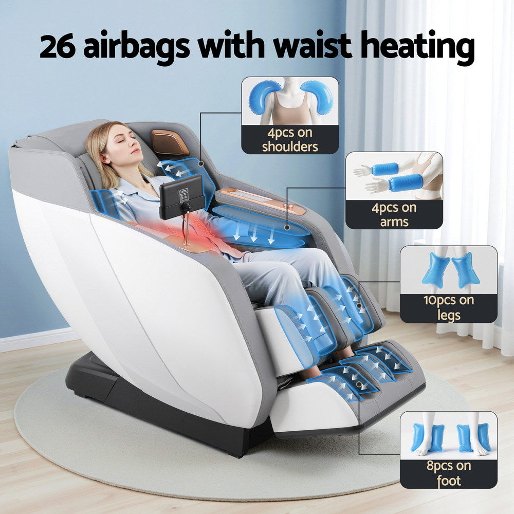 Hlpmedical Livemor massage chair electric recliner with double core mechanism in white, designed for relaxing massage therapy.