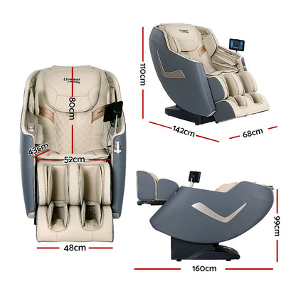 Hlpmedical Livemor electric massage chair with recliner and 3D opal massage rollers, designed for home relaxation and comfort.