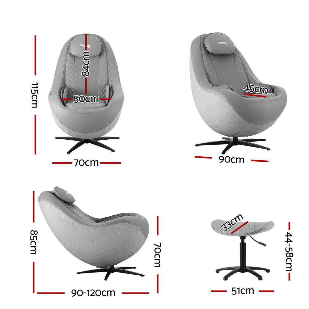 Hlpmedical Livemor massage chair electric recliner with 3D ROLI massage rollers, home comfort furniture for relaxation.