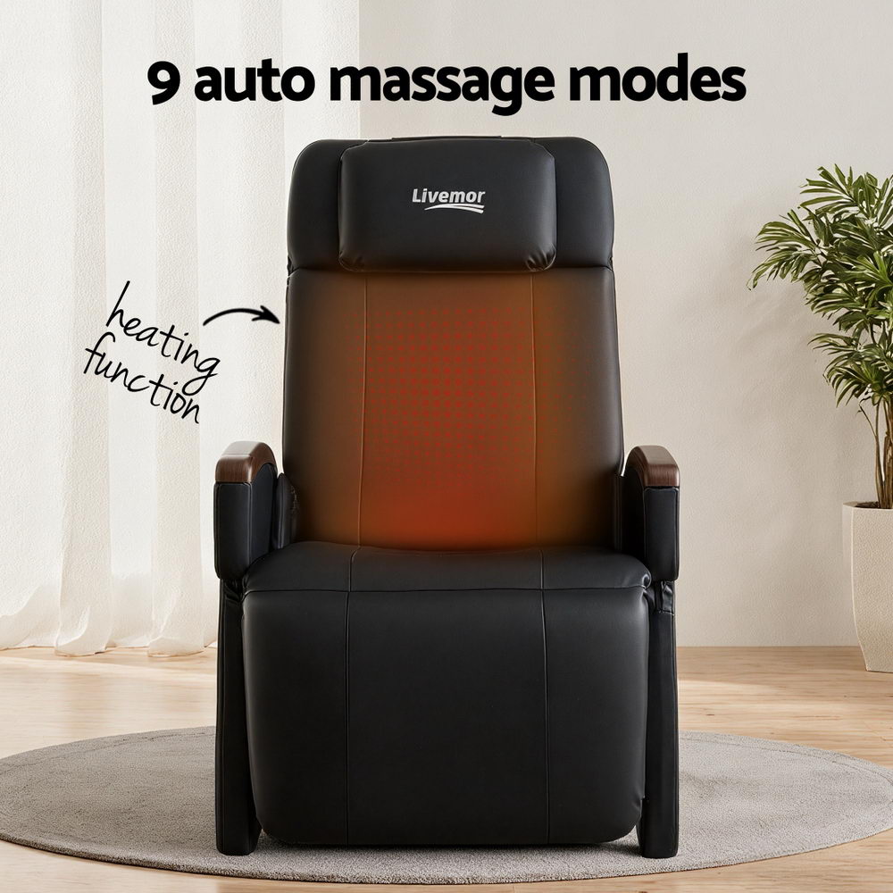Livemor electric massage chair by Hlpmedical, a comfortable home recliner with built-in massager for relaxation.
