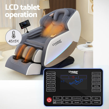 Hlpmedical Livemor electric massage chair with recliner and home massager function, featuring a sleek design and ergonomic seating.