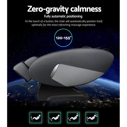 Black Livemor massage chair by Ellmue, electric recliner with built-in massager, designed for relaxation and comfort.