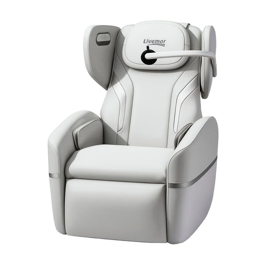 Hlpmedical Livemor massage chair with electric vibration recliner, featuring plush upholstery and ergonomic design.