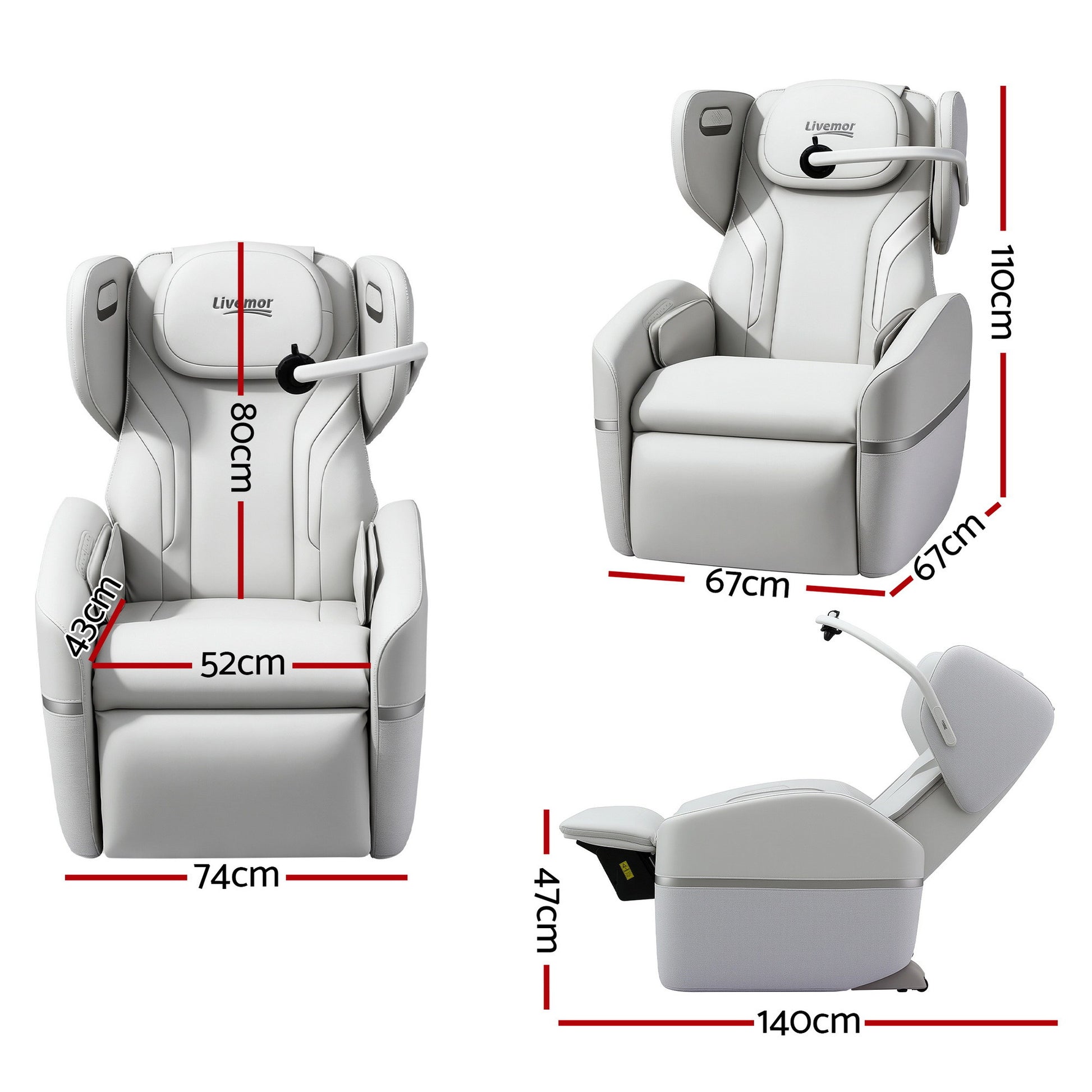 Hlpmedical Livemor massage chair with electric vibration recliner, padded upholstery, and ergonomic design for relaxation.