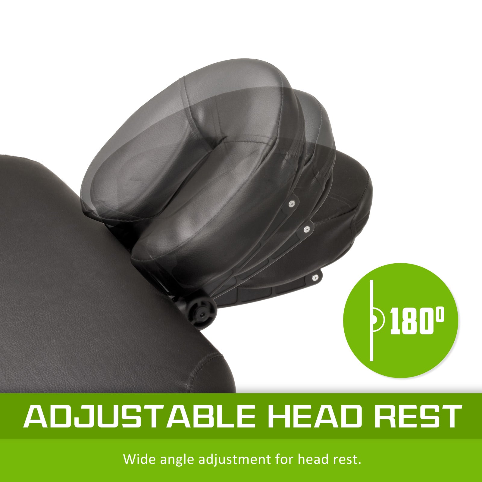 Black wooden portable massage table bed, 3-fold design, 70cm wide, suitable for massage therapy, by Hlpmedical.