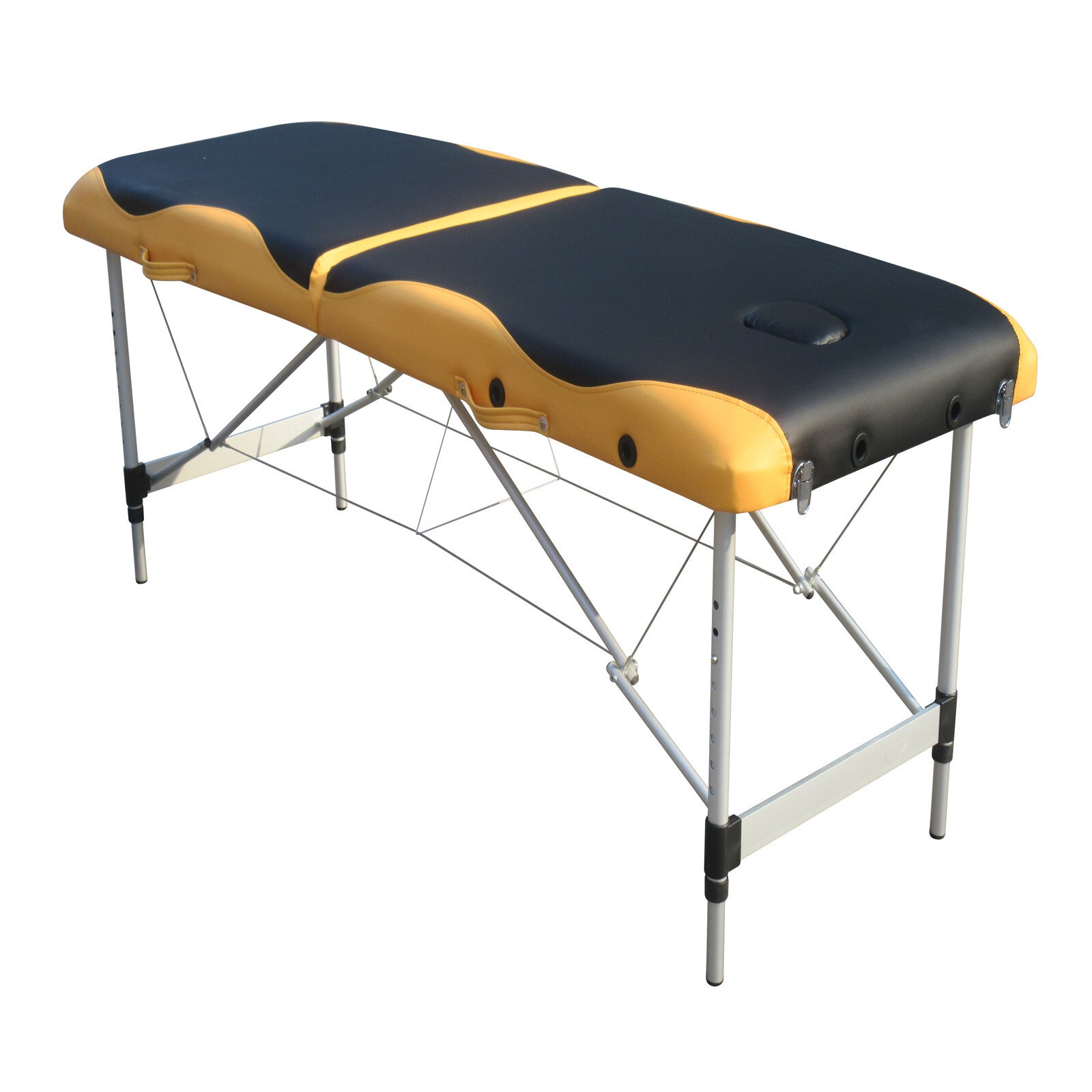 YES4HOMES portable aluminium massage table with adjustable height and padded surface, ideal for beauty therapy and massage sessions.
