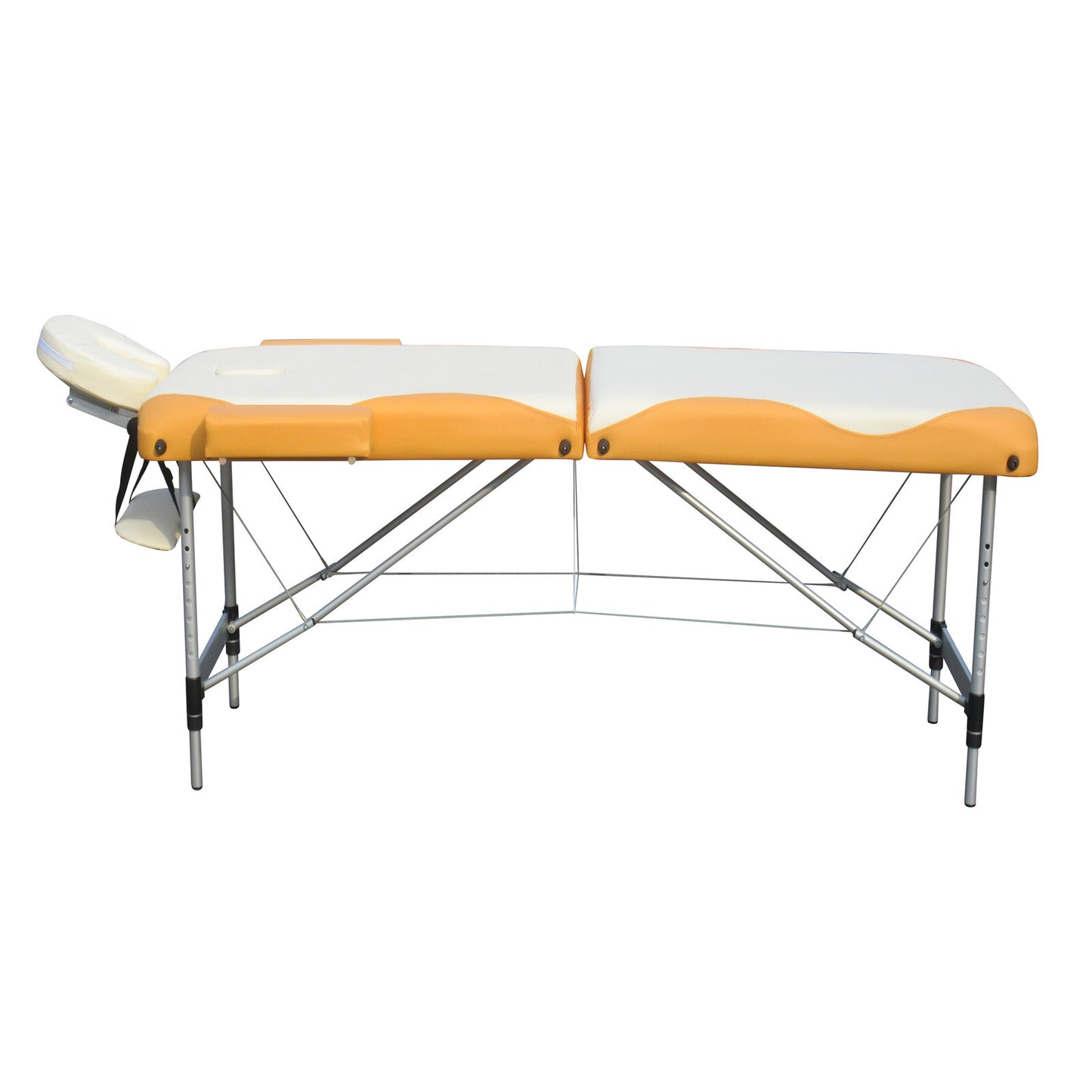 YES4HOMES 2-Fold Portable Aluminium Massage Table, lightweight beauty therapy bed with adjustable height and padded surface.