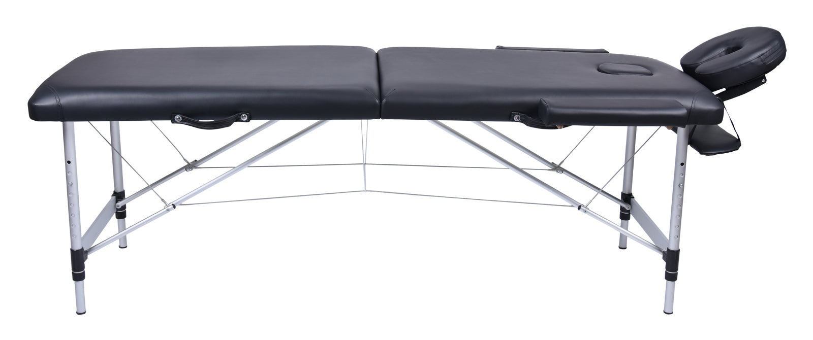 YES4HOMES portable black aluminium massage table with foldable design, ideal for beauty therapy and massage sessions.